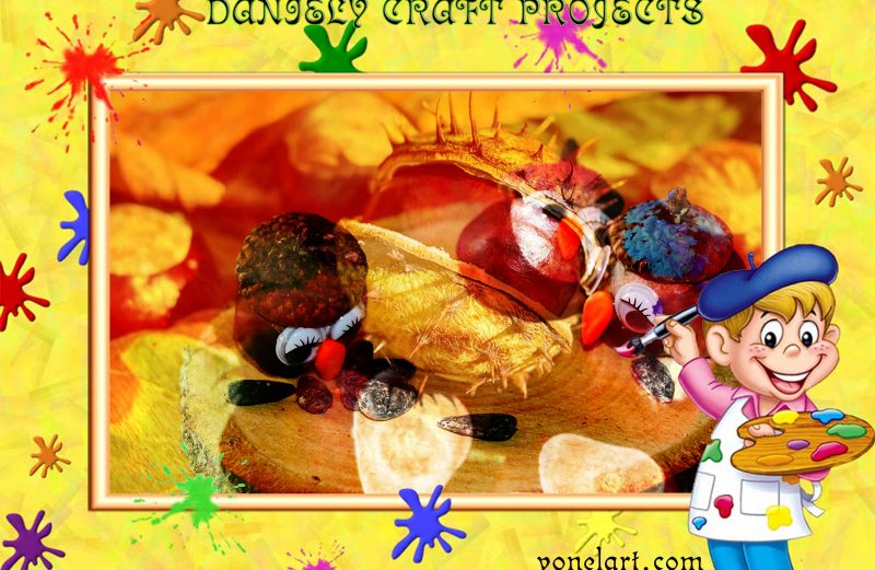 Как да си направим пиленца от кестени. Проект за деца.
