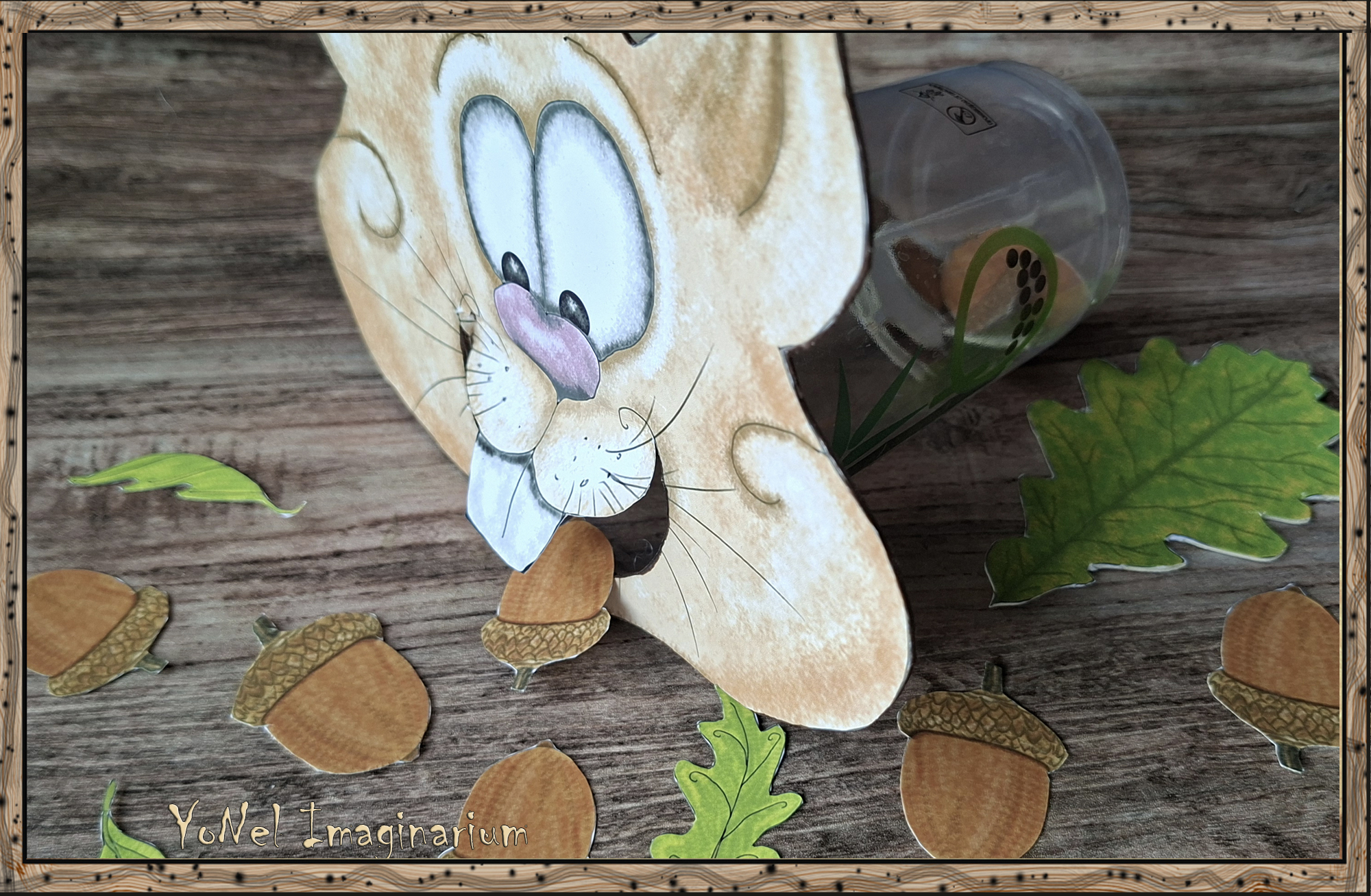 Child feeding a squirrel character with acorns while practicing counting and care through a play-based forest math activity