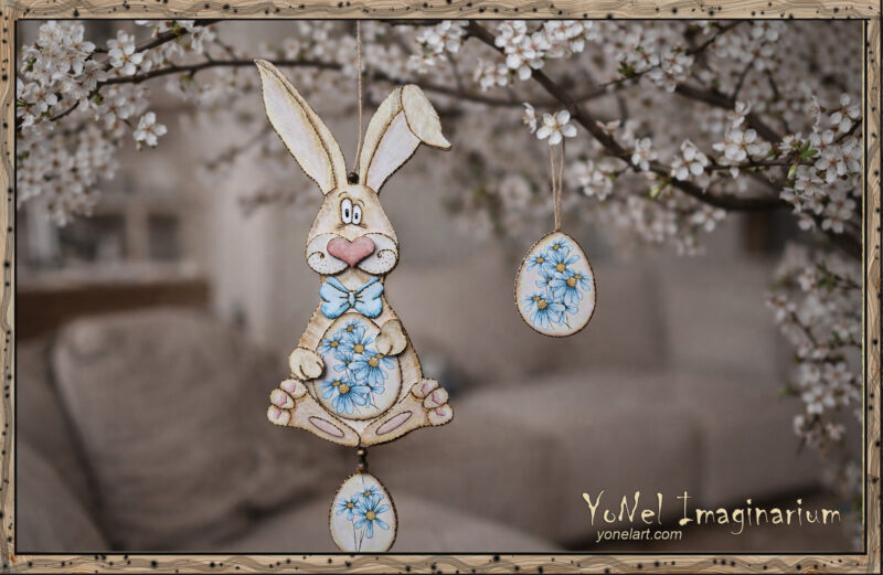 пролетна украса зайче с яйце подарък за великден / spring bunny egg decoration easter gift