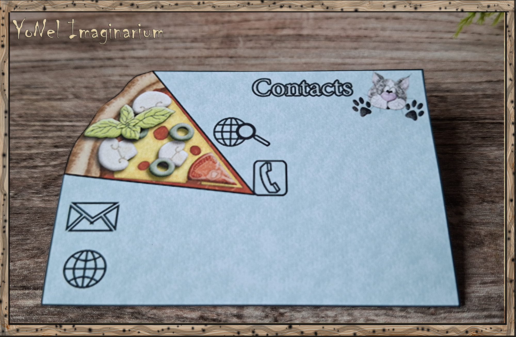 Визитна картичка за пицария от комплект за ролева игра за деца / Pizzeria business card from a kids role play printable kit